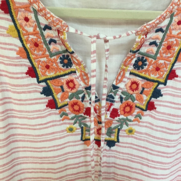 Beachlunchlounge Pink Linen Blend Striped Mini Dress - Picture 5 of 16